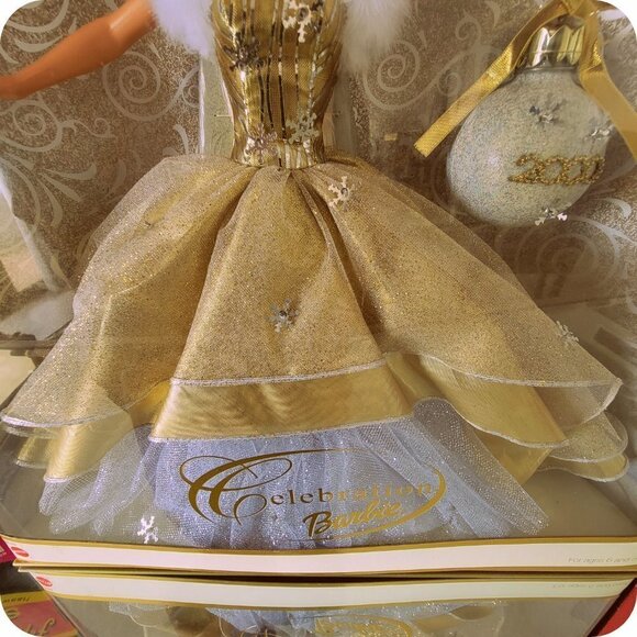 BARBIE Doll Gold Celebration 2000 Edition with Ornament New in Box - Picture 13 of 14